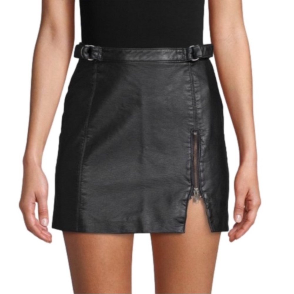 Free People Faux Leather Skirt